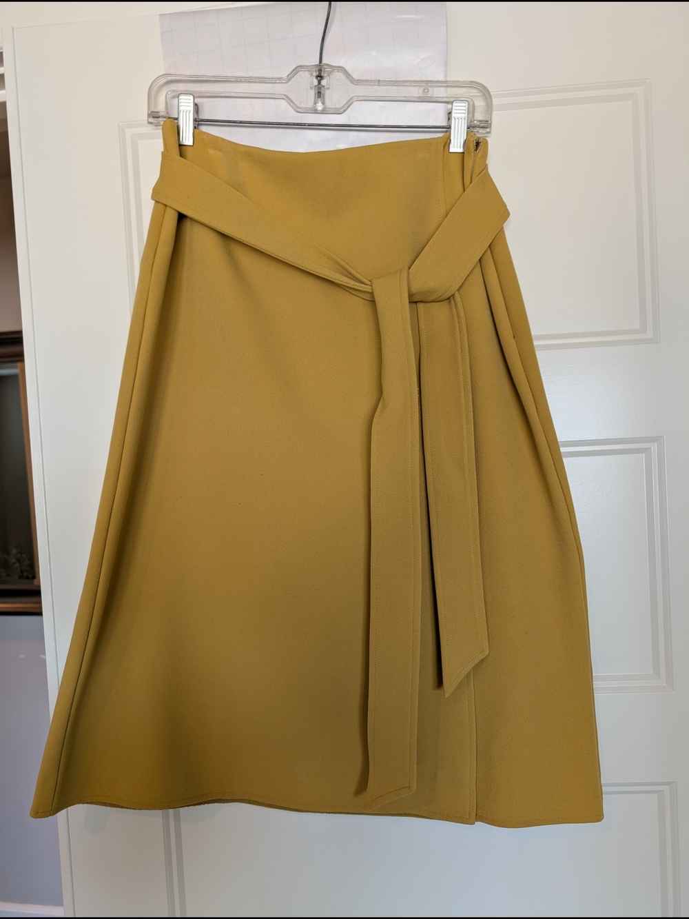 Ann Taylor Mustard A-Line Tie-Waist Skirt